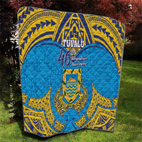 Tuvalu Independence Day Quilt Coat Of Arms With Polynesian Dolphin Tattoo LT05 - Polynesian Pride