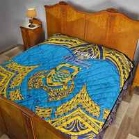 Tuvalu Independence Day Quilt Coat Of Arms With Polynesian Dolphin Tattoo LT05 - Polynesian Pride
