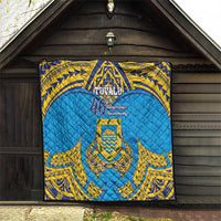 Tuvalu Independence Day Quilt Coat Of Arms With Polynesian Dolphin Tattoo LT05 - Polynesian Pride