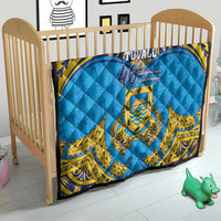 Tuvalu Independence Day Quilt Coat Of Arms With Polynesian Dolphin Tattoo LT05 - Polynesian Pride