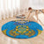 Tuvalu Independence Day Round Carpet Coat Of Arms With Polynesian Dolphin Tattoo