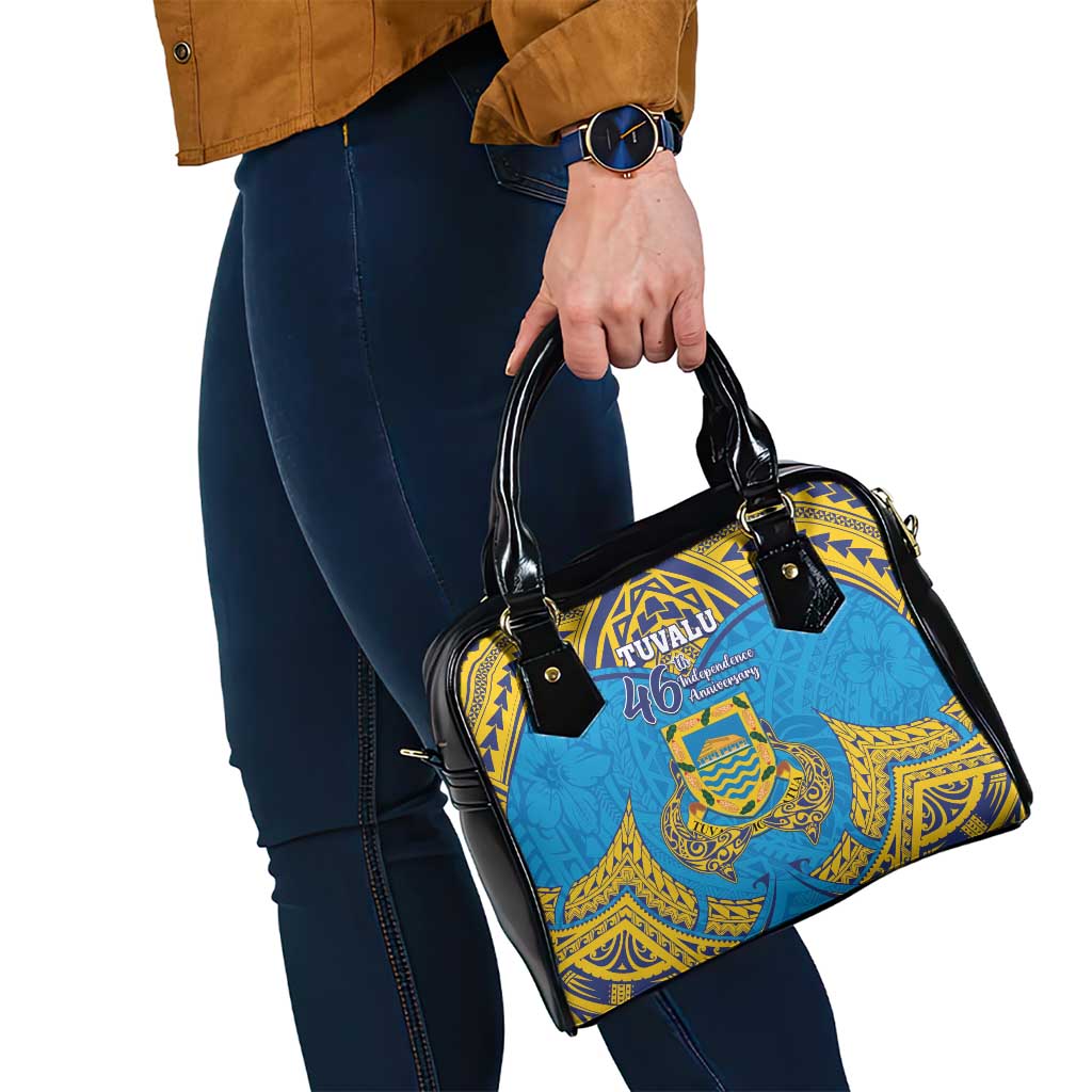 Tuvalu Independence Day Shoulder Handbag Coat Of Arms With Polynesian Dolphin Tattoo LT05 - Polynesian Pride