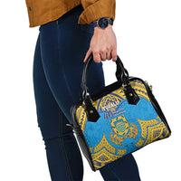 Tuvalu Independence Day Shoulder Handbag Coat Of Arms With Polynesian Dolphin Tattoo LT05 - Polynesian Pride