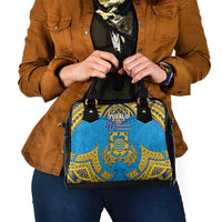 Tuvalu Independence Day Shoulder Handbag Coat Of Arms With Polynesian Dolphin Tattoo LT05 - Polynesian Pride