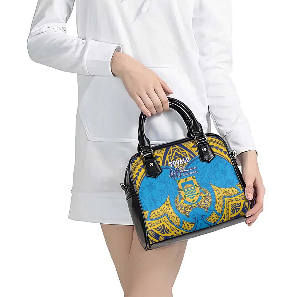 Tuvalu Independence Day Shoulder Handbag Coat Of Arms With Polynesian Dolphin Tattoo LT05 - Polynesian Pride