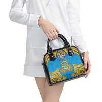 Tuvalu Independence Day Shoulder Handbag Coat Of Arms With Polynesian Dolphin Tattoo LT05 - Polynesian Pride
