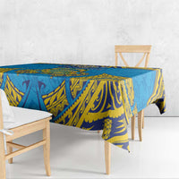 Tuvalu Independence Day Tablecloth Coat Of Arms With Polynesian Dolphin Tattoo LT05 - Polynesian Pride