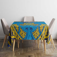Tuvalu Independence Day Tablecloth Coat Of Arms With Polynesian Dolphin Tattoo LT05 - Polynesian Pride
