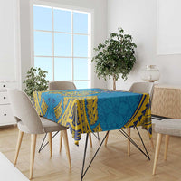 Tuvalu Independence Day Tablecloth Coat Of Arms With Polynesian Dolphin Tattoo LT05 - Polynesian Pride