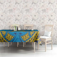 Tuvalu Independence Day Tablecloth Coat Of Arms With Polynesian Dolphin Tattoo LT05 - Polynesian Pride