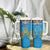 Personalised Tuvalu Independence Day Tumbler With Handle Coat Of Arms With Polynesian Dolphin Tattoo