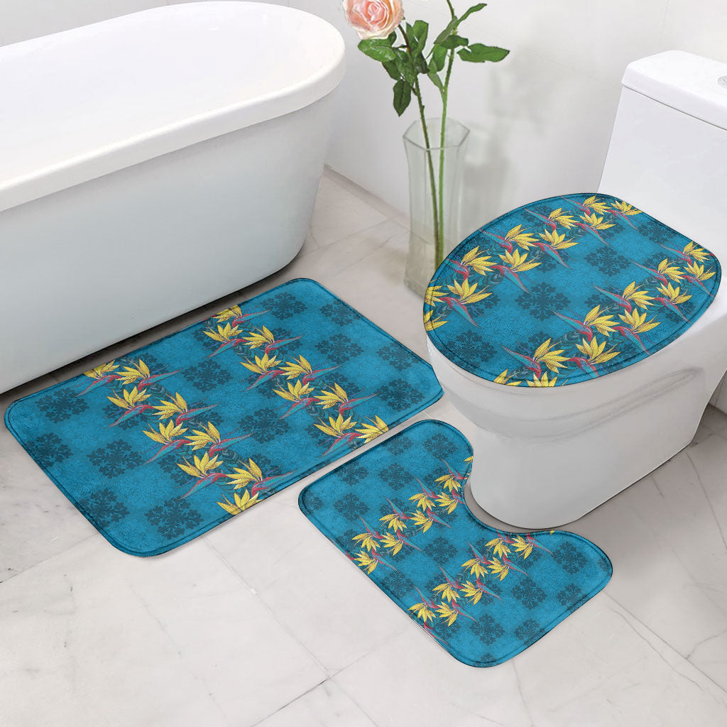 Hawaii Waikiki King Bathroom Set Blue Quilt With Pua Manu LT05 - Polynesian Pride