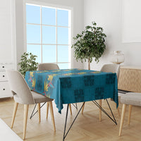 Hawaii Waikiki King Tablecloth Blue Quilt With Pua Manu LT05 - Polynesian Pride