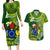 Personalized Cook Islands Couples Matching Long Sleeve Bodycon Dress and Hawaiian Shirt Coat Of Arms Plumeria Polynesian Turtle LT05 Green - Polynesian Pride