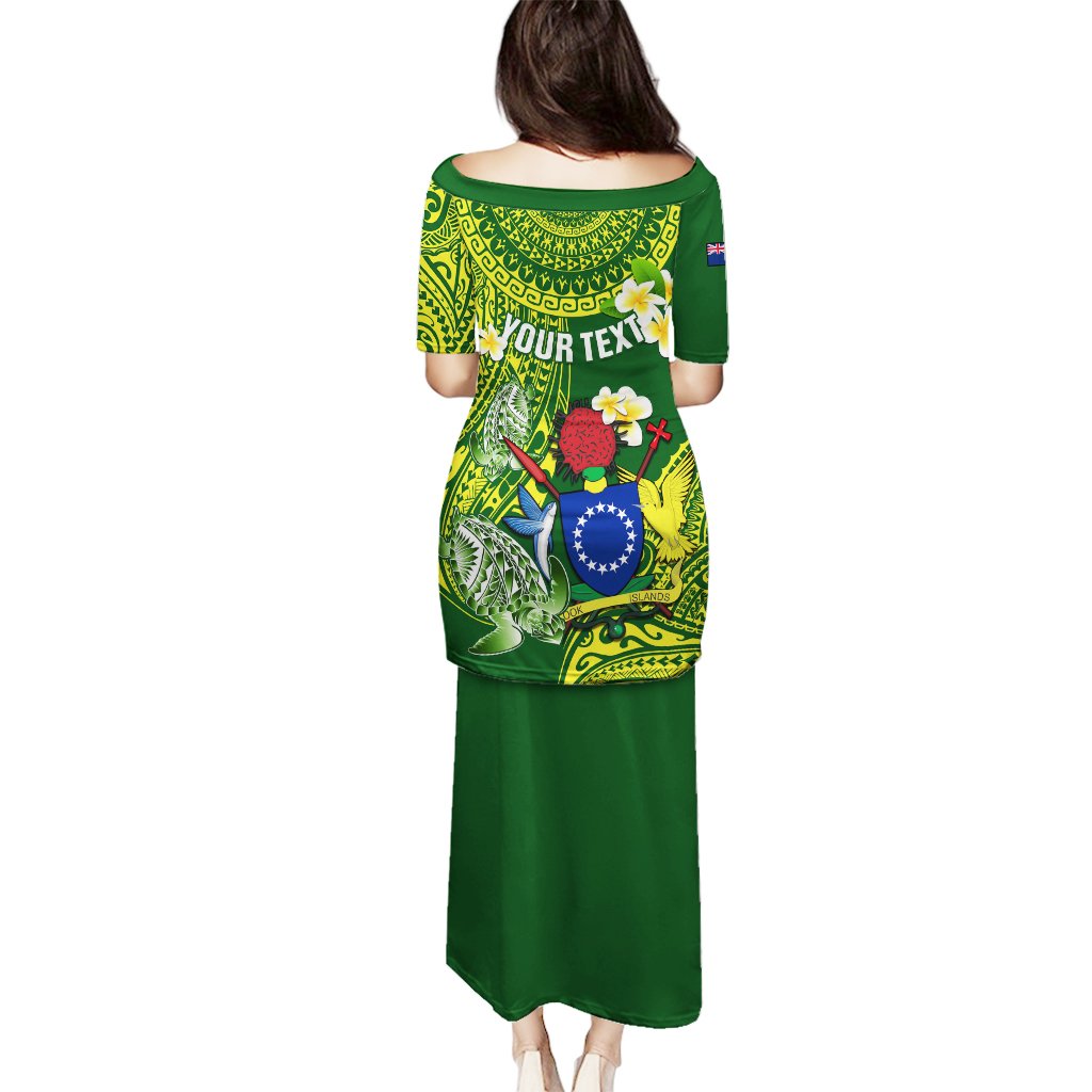 Personalized Cook Islands Puletasi Coat Of Arms Plumeria Polynesian Turtle LT05 - Polynesian Pride