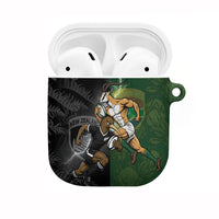 South Africa And New Zealand AirPods Case Springboks And Kiwis Rugby Rivalry LT05 Black - Polynesian Pride