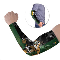 Custom South Africa And New Zealand Arm Sleeves Springboks And Kiwis Rugby Rivalry LT05 Set of 2 Black - Polynesian Pride