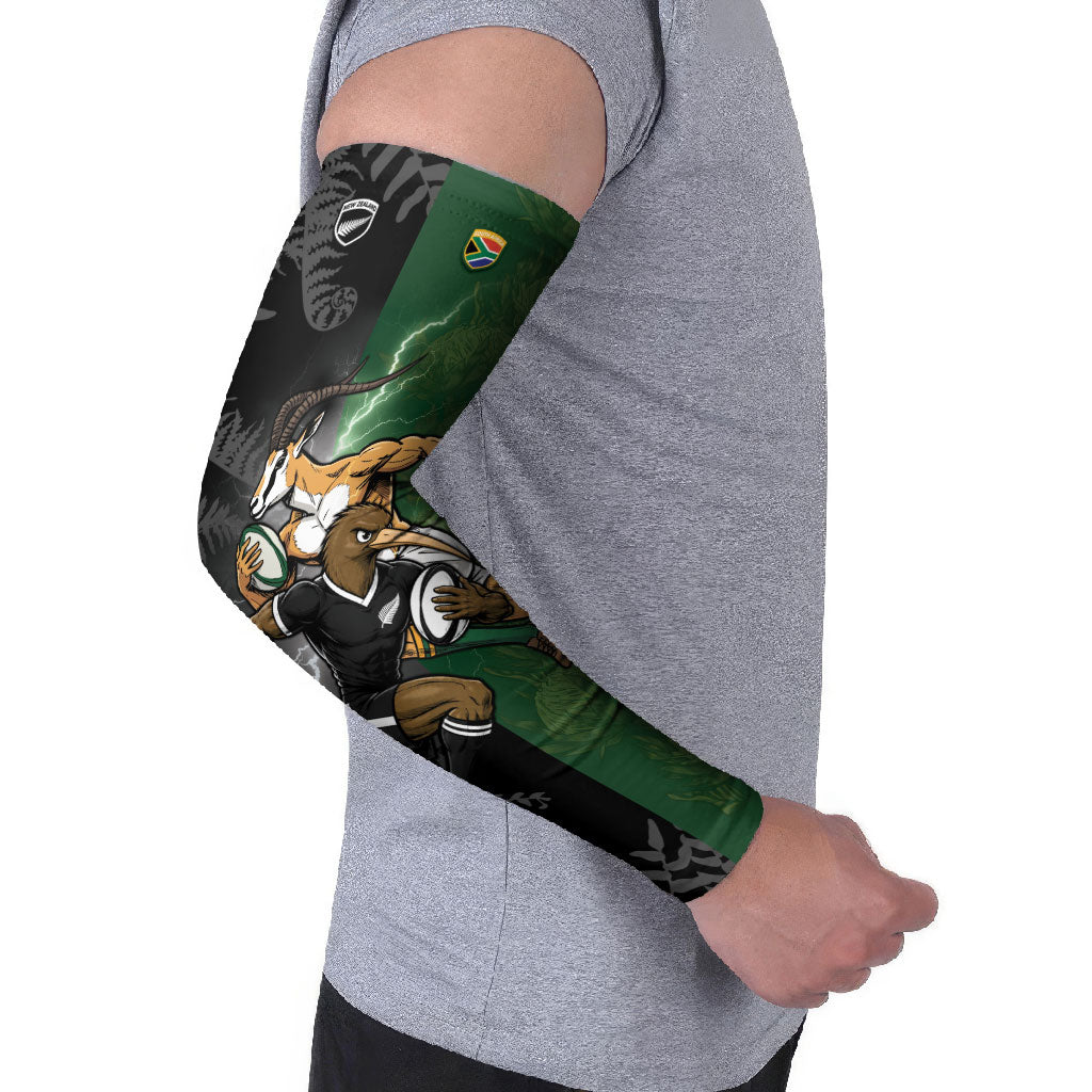 Custom South Africa And New Zealand Arm Sleeves Springboks And Kiwis Rugby Rivalry LT05 - Polynesian Pride