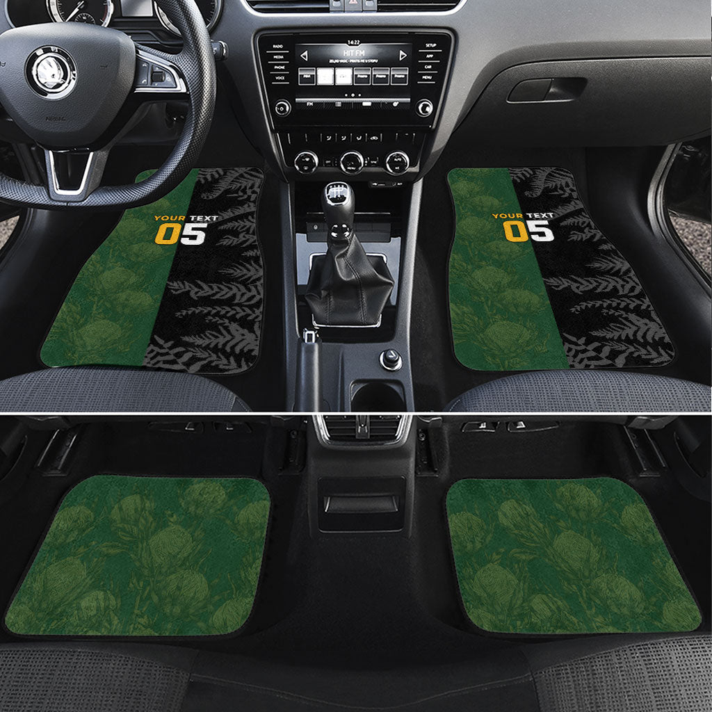 Custom South Africa And New Zealand Car Mats Springboks And Kiwis Rugby Rivalry LT05 Set 4pcs Black - Polynesian Pride