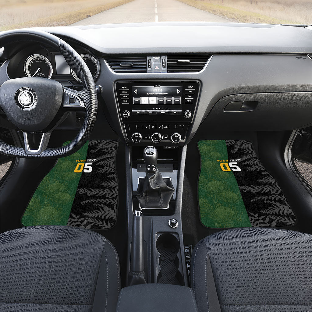 Custom South Africa And New Zealand Car Mats Springboks And Kiwis Rugby Rivalry LT05 Set 2pcs - Front Black - Polynesian Pride