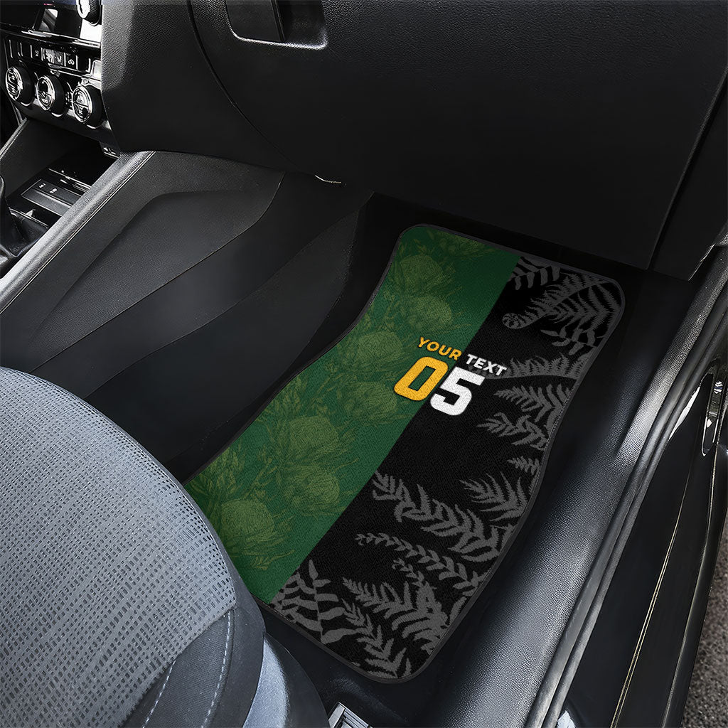 Custom South Africa And New Zealand Car Mats Springboks And Kiwis Rugby Rivalry LT05 - Polynesian Pride