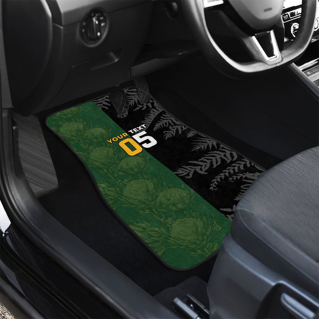 Custom South Africa And New Zealand Car Mats Springboks And Kiwis Rugby Rivalry LT05 - Polynesian Pride
