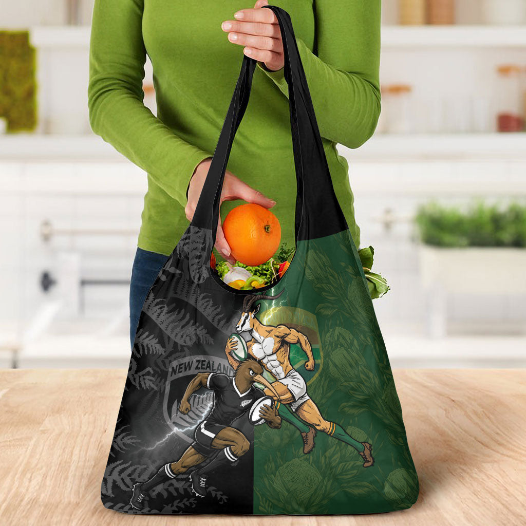 South Africa And New Zealand Grocery Bag Springboks And Kiwis Rugby Rivalry LT05 - Polynesian Pride