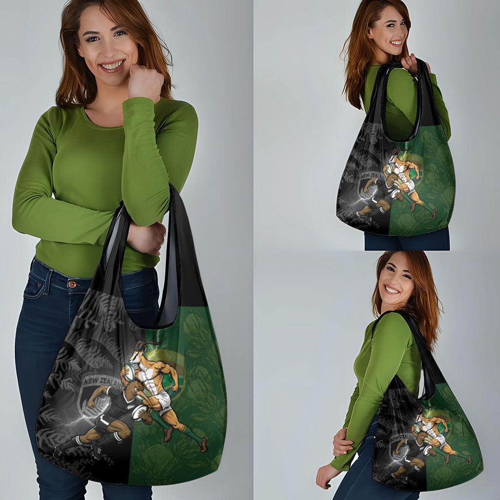 South Africa And New Zealand Grocery Bag Springboks And Kiwis Rugby Rivalry LT05 - Polynesian Pride