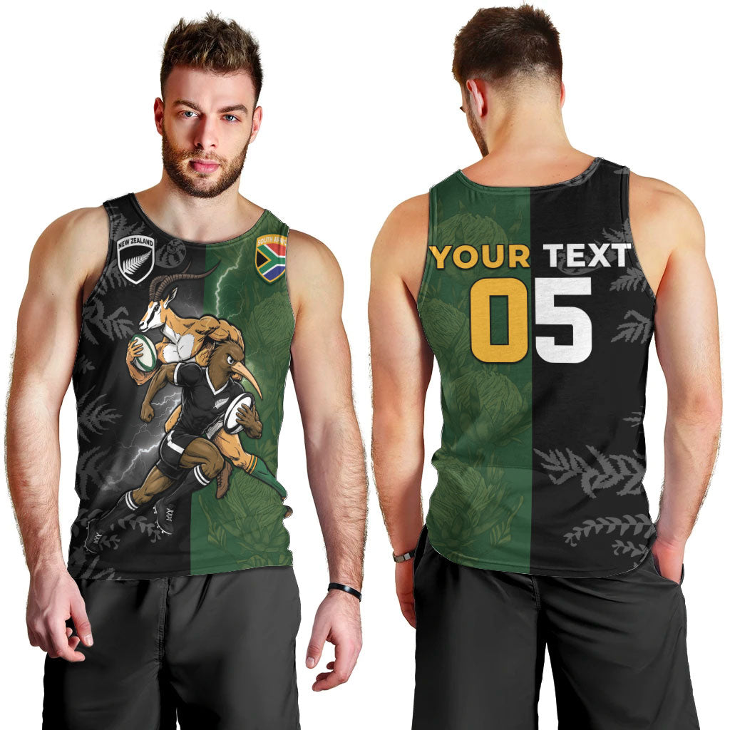 Custom South Africa And New Zealand Men Tank Top Springboks And Kiwis Rugby Rivalry LT05 - Polynesian Pride