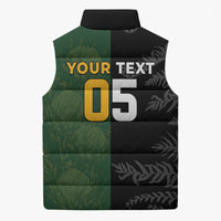 Custom South Africa And New Zealand Sleeveless Puffer Jacket Springboks And Kiwis Rugby Rivalry LT05 - Polynesian Pride