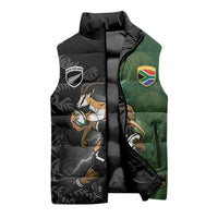 Custom South Africa And New Zealand Sleeveless Puffer Jacket Springboks And Kiwis Rugby Rivalry LT05 - Polynesian Pride