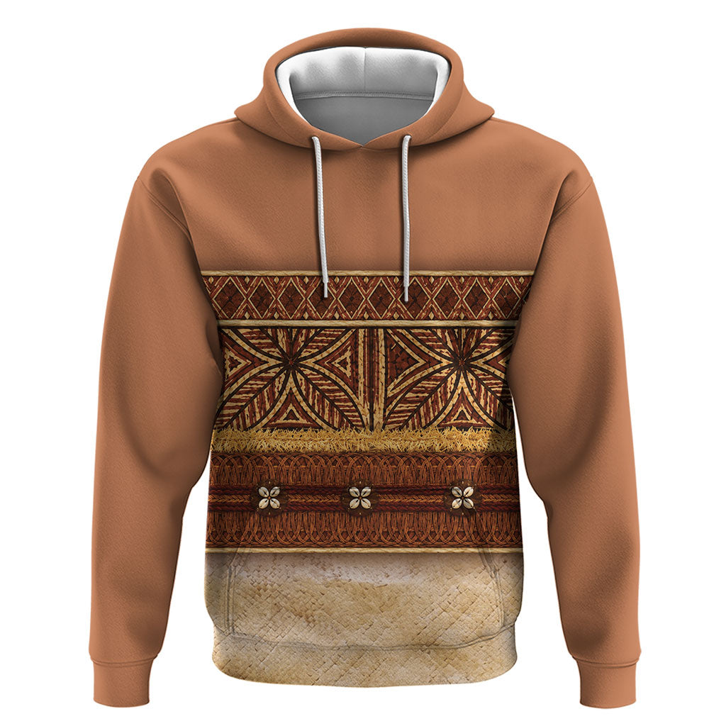 Polynesian Princess Inspired Cosplay Costume Hoodie Traditional Tapa Pattern LT05 Pullover Hoodie Brown - Polynesian Pride