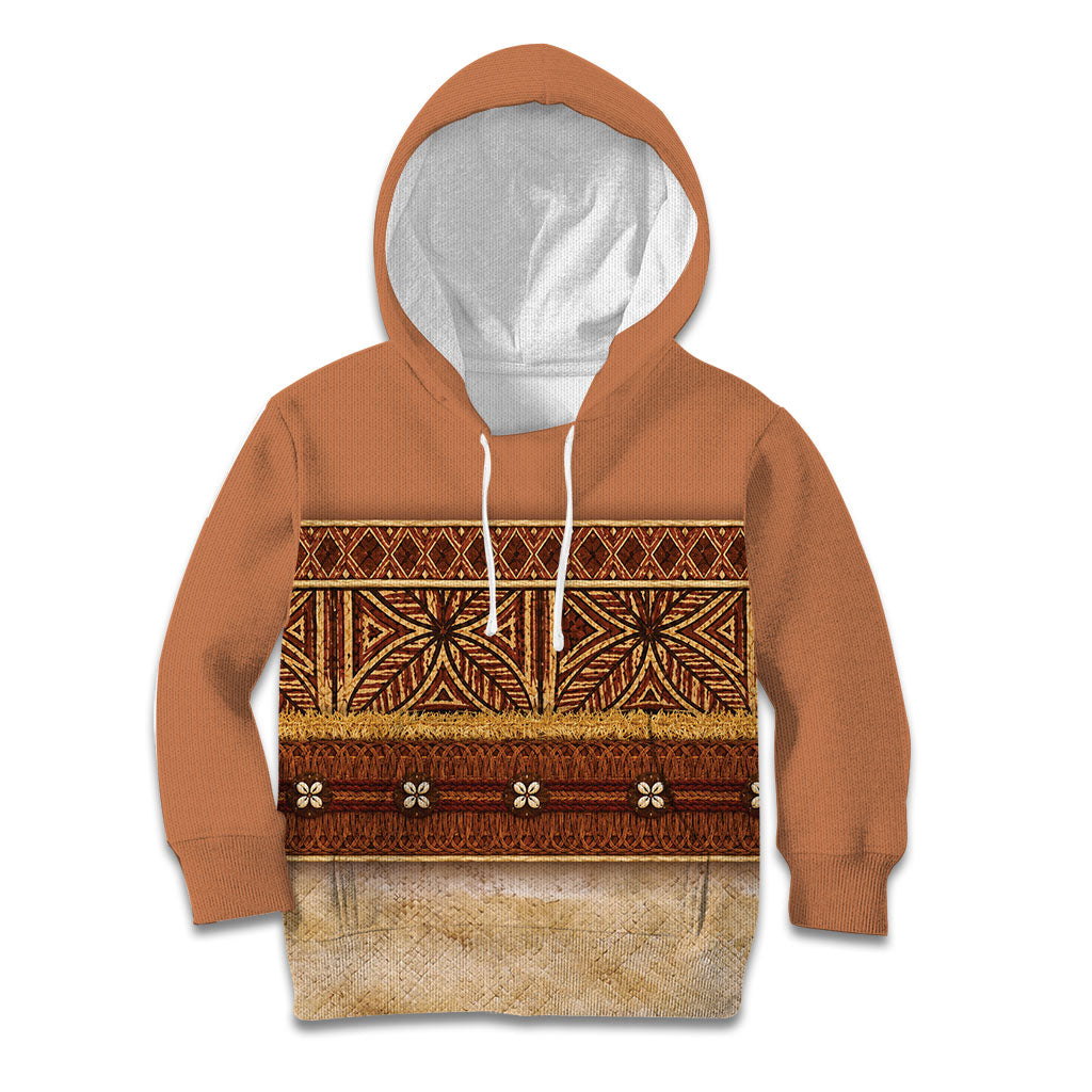 Polynesian Princess Inspired Cosplay Costume Kid Hoodie Traditional Tapa Pattern LT05 Hoodie Brown - Polynesian Pride