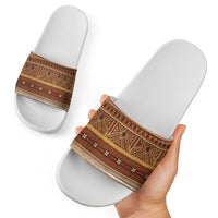 Polynesian Princess Inspired Cosplay Costume Slide Sandals Traditional Tapa Pattern