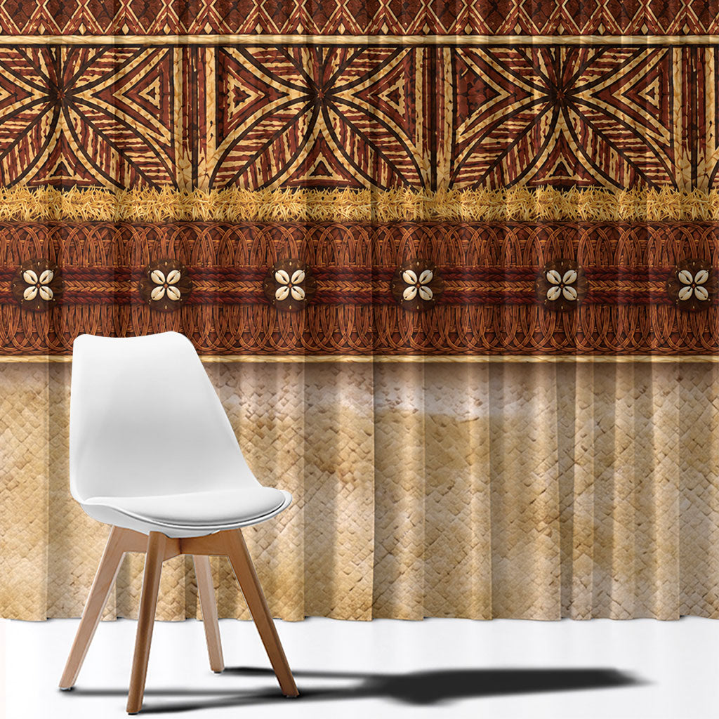 Polynesian Princess Inspired Cosplay Costume Window Curtain Traditional Tapa Pattern LT05 - Polynesian Pride