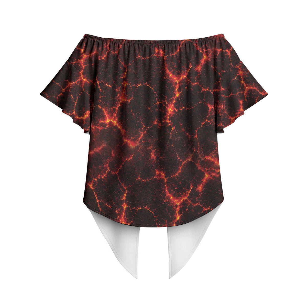 Lava Monster Costume Off Shoulder Wrap Waist Top Fiery Lava Spiral LT05 - Polynesian Pride