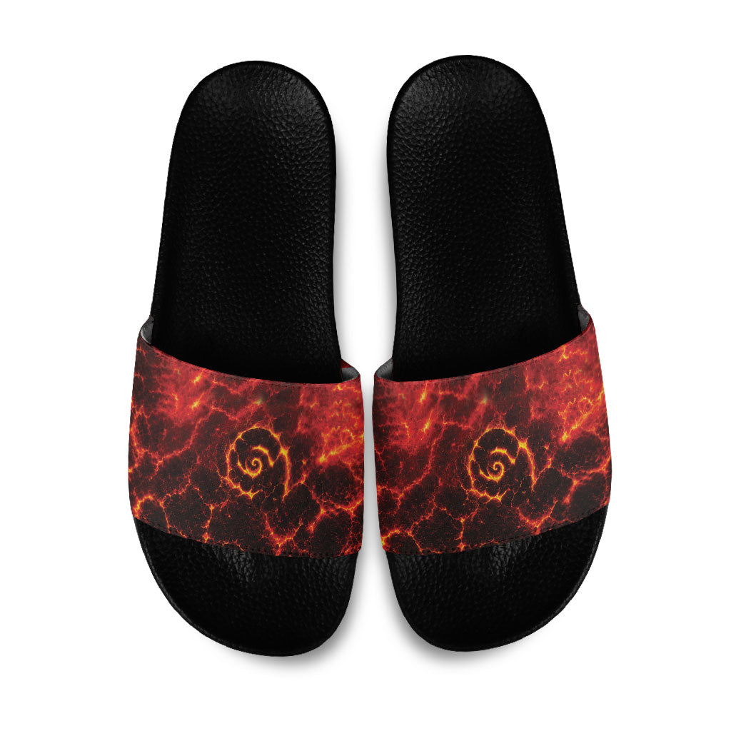 Lava Monster Costume Slide Sandals Fiery Lava Spiral LT05 Red - Polynesian Pride