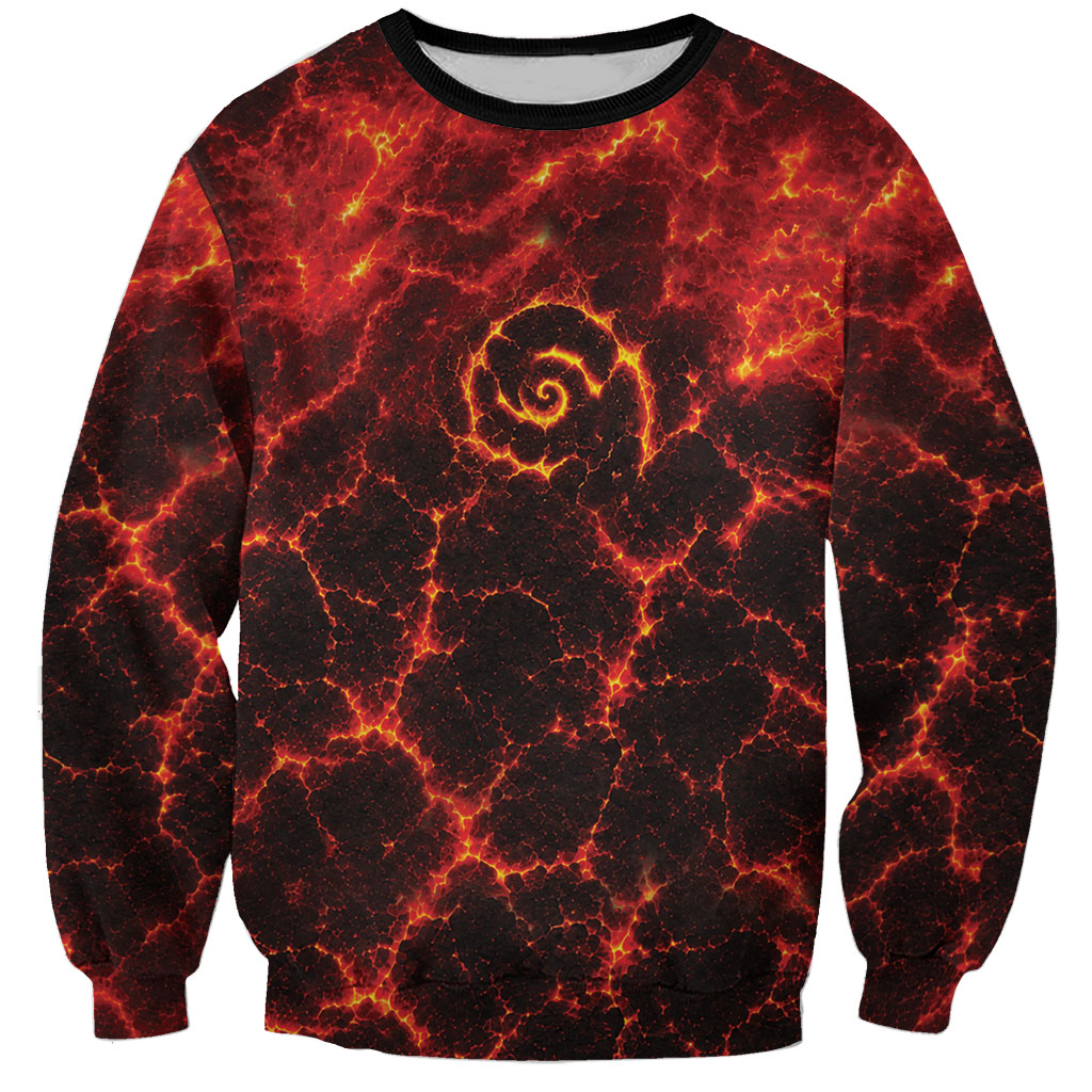 Lava Monster Costume Sweatshirt Fiery Lava Spiral LT05 Unisex Red - Polynesian Pride