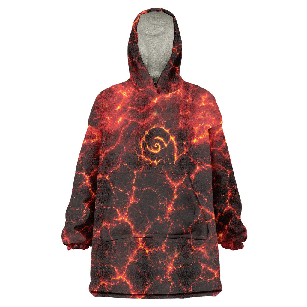 Lava Monster Costume Wearable Blanket Hoodie Fiery Lava Spiral LT05 One Size Red - Polynesian Pride