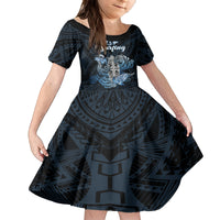 Personalised Polynesia Go Surfing Kid Short Sleeve Dress The Pacific Wave Of Water LT05 KID Blue - Polynesian Pride