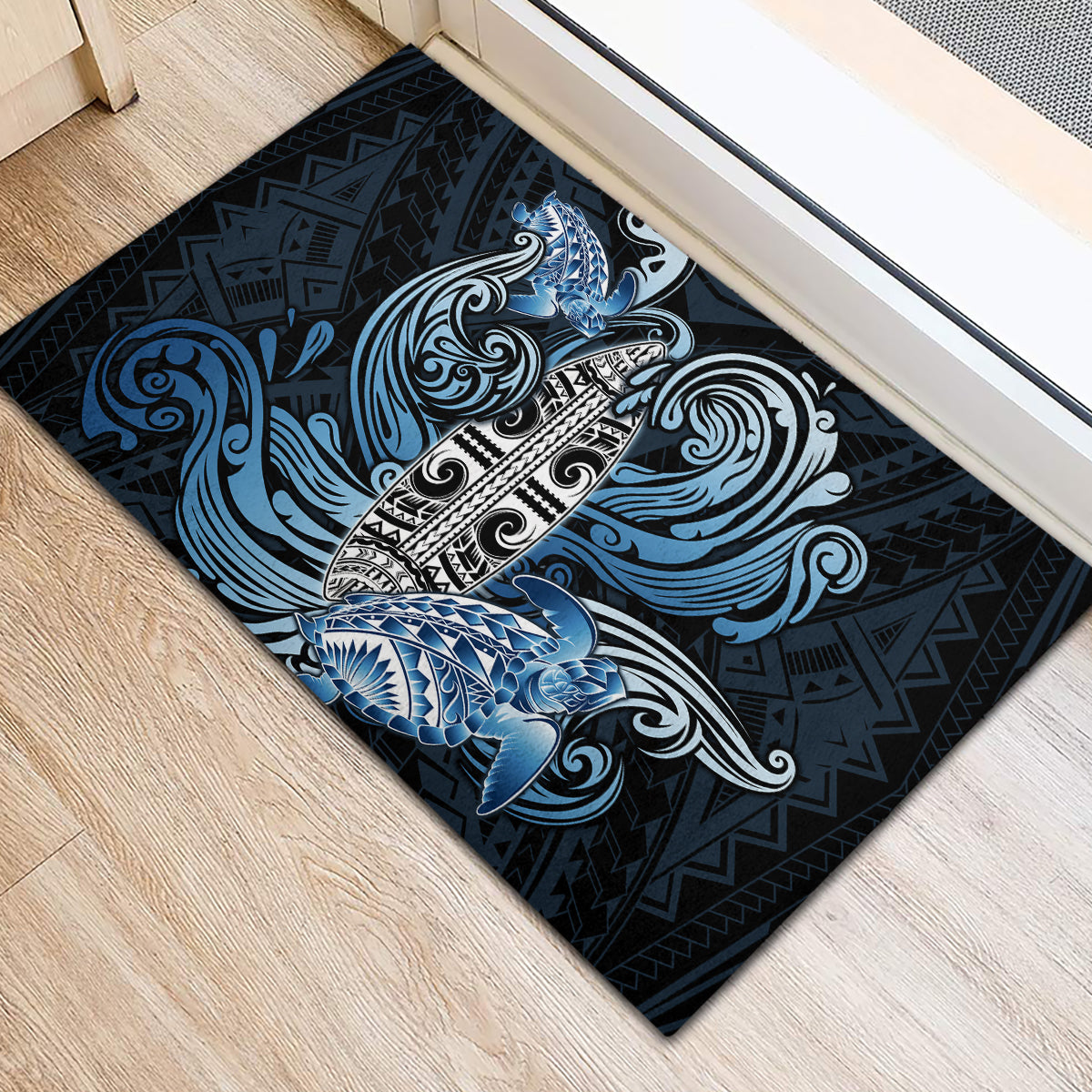 Polynesia Go Surfing Rubber Doormat The Pacific Wave Of Water LT05 - Polynesian Pride