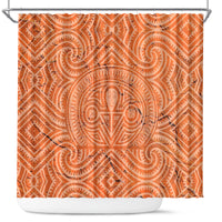 Lapita Culture Shower Curtain Iconic Double Face Pattern LT05 Brown - Polynesian Pride
