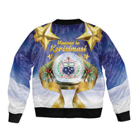 Samoa Christmas Bomber Jacket Snow Globe With Samoan Santa LT05 - Polynesian Pride