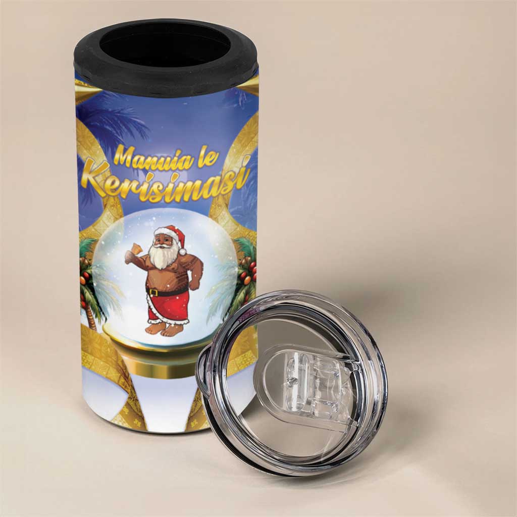Samoa Christmas 4 in 1 Can Cooler Tumbler Snow Globe With Samoan Santa LT05 - Polynesian Pride