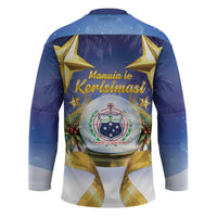 Samoa Christmas Hockey Jersey Snow Globe With Samoan Santa LT05 - Polynesian Pride