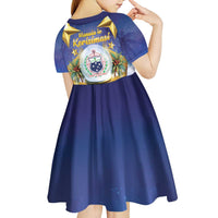 Samoa Christmas Kid Short Sleeve Dress Snow Globe With Samoan Santa LT05 - Polynesian Pride