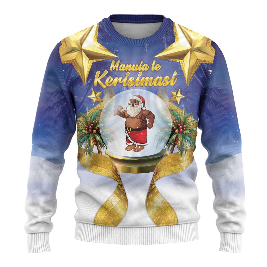 Samoa Christmas Ugly Christmas Sweater Snow Globe With Samoan Santa LT05 - Polynesian Pride