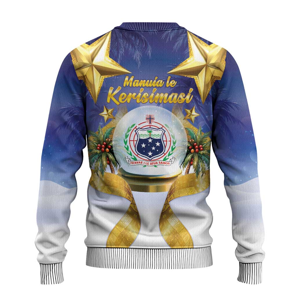 Samoa Christmas Ugly Christmas Sweater Snow Globe With Samoan Santa LT05 - Polynesian Pride