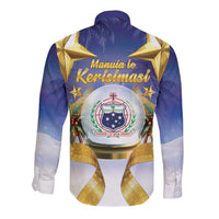 Samoa Christmas Long Sleeve Button Shirt Snow Globe With Samoan Santa LT05 - Polynesian Pride