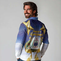 Samoa Christmas Long Sleeve Polo Shirt Snow Globe With Samoan Santa LT05 - Polynesian Pride